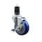 Service Caster 4'' Blue Poly Swivel 1-5/8'' Expanding Stem Caster with Brake SCC-EX20S414-PPUB-BLUE-TLB-158 - alternate 1